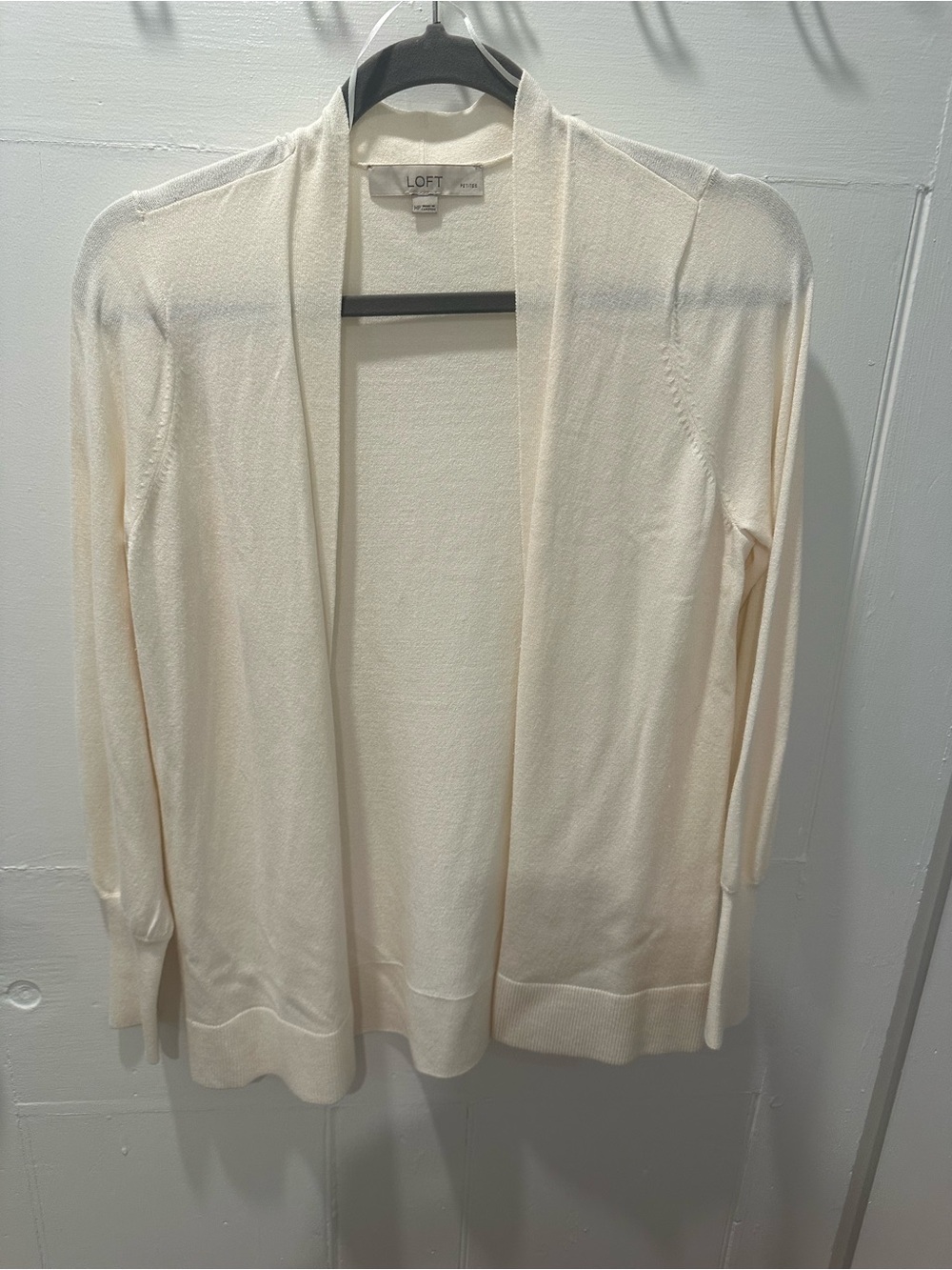 LOFT Cream Open-Front Lightweight Women's Cardigan